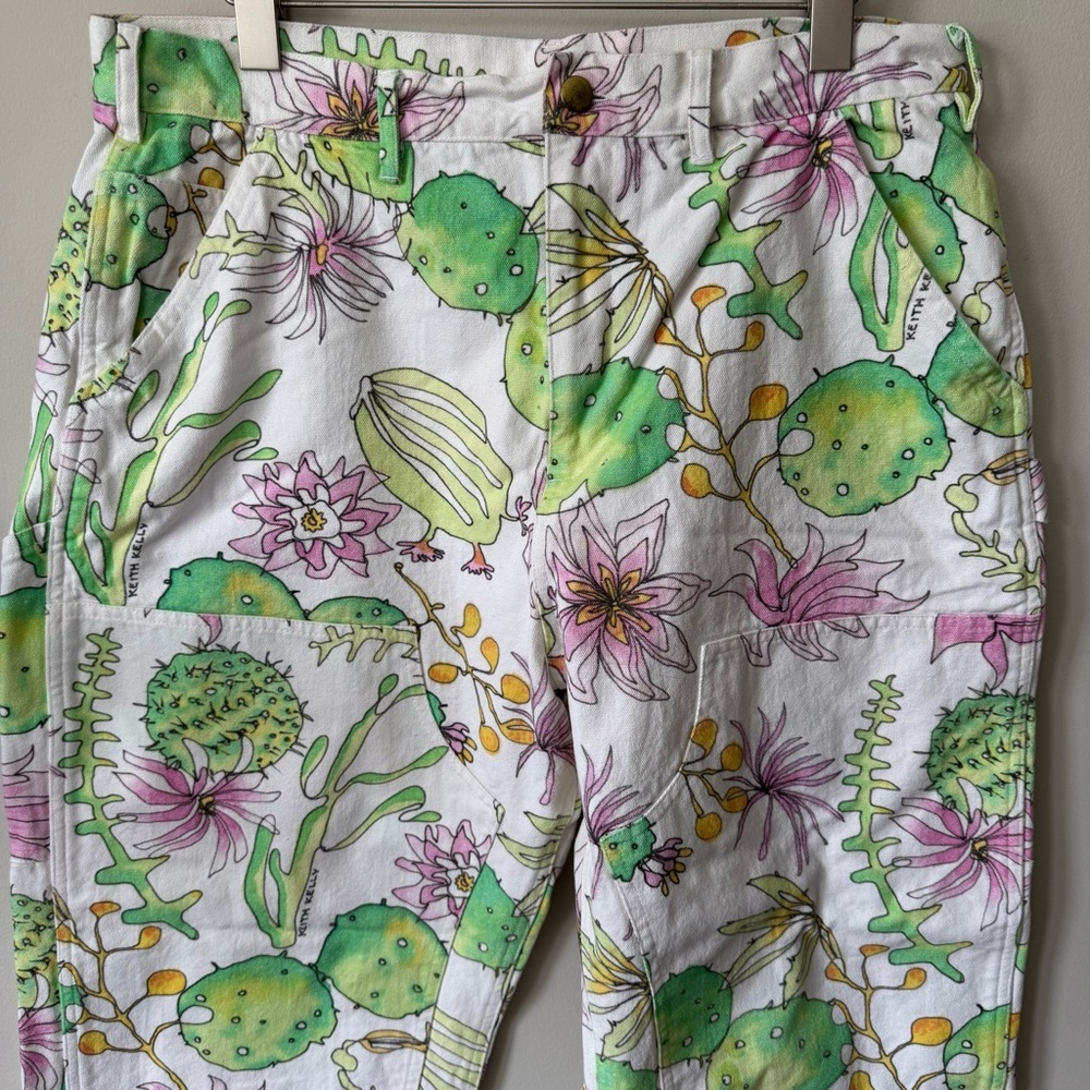 Keith Kelly NYC Printed Cactus Double Knee Carpenter Pants Size XL‎ - Picture 3 of 8